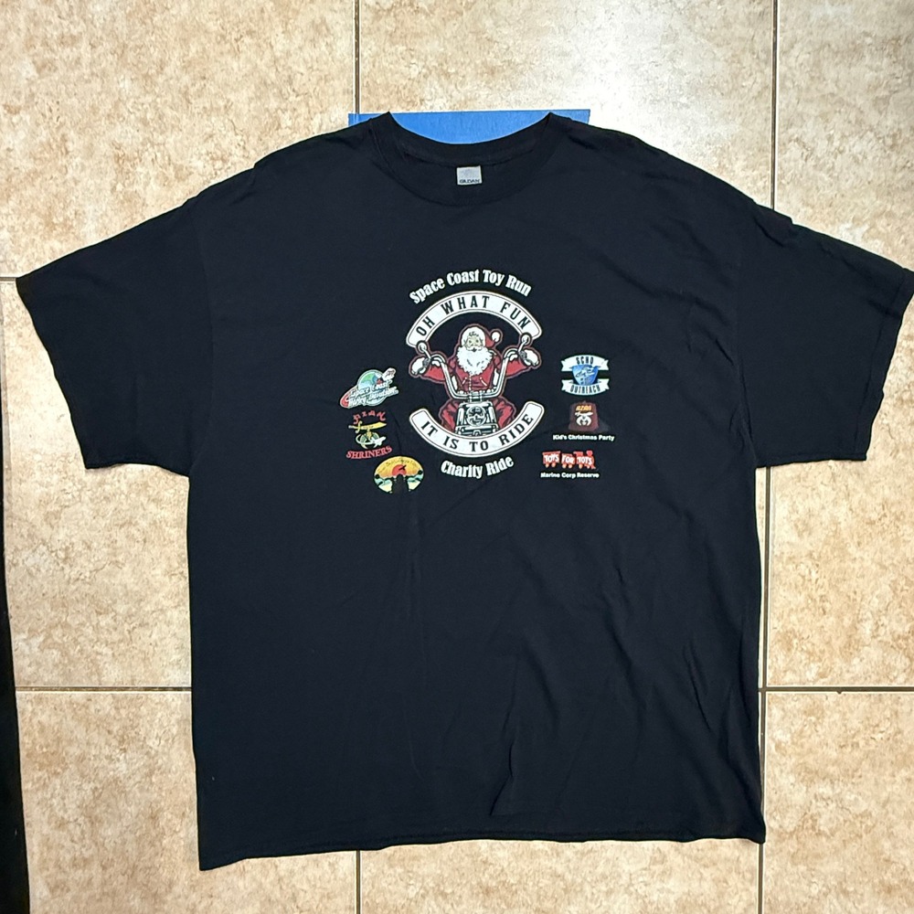 Space Coast Toy Run Black‎ Charity Ride Gildan Mens T Shirt 2XL